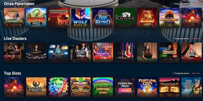Holland Casino Online interface